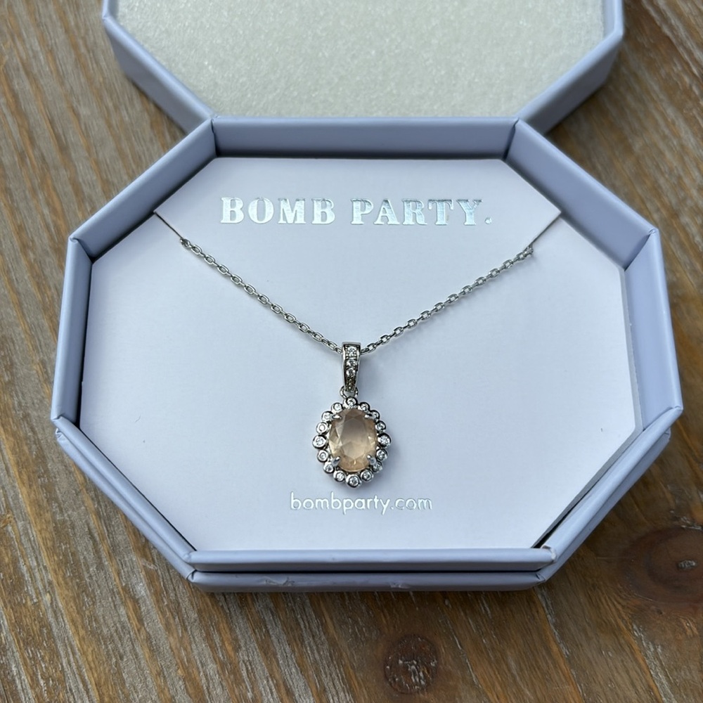 Bomb party Lab Created Peach Topaz Necklace